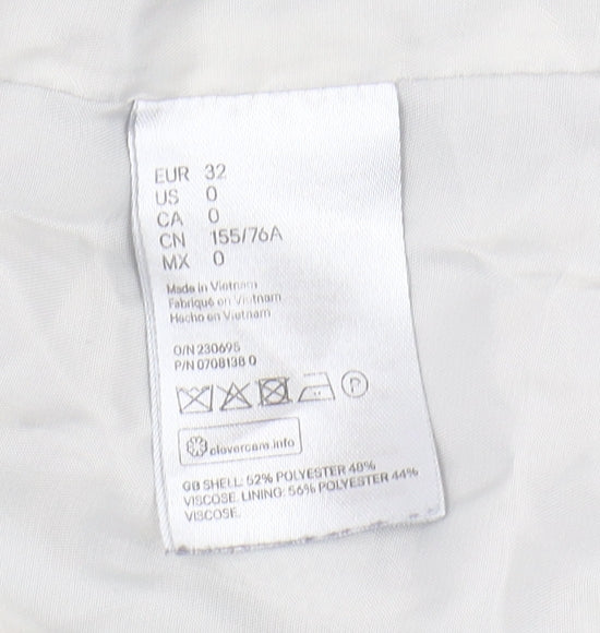 H&M Women's Grey Tweed Blazer, Size 4, Regular Fit