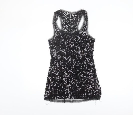 New Look Women's Black Sequin Tank Top Size 10