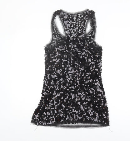 Womens UK Size 10 New Look Black Basic Tank