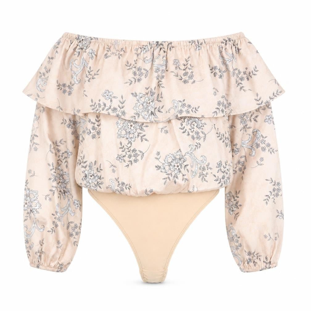 Womens UK Size 8 Missguided One-Piece Beige Bodysuit