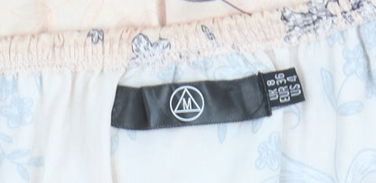 Missguided Women's Beige Floral Off Shoulder Bodysuit, Size 8