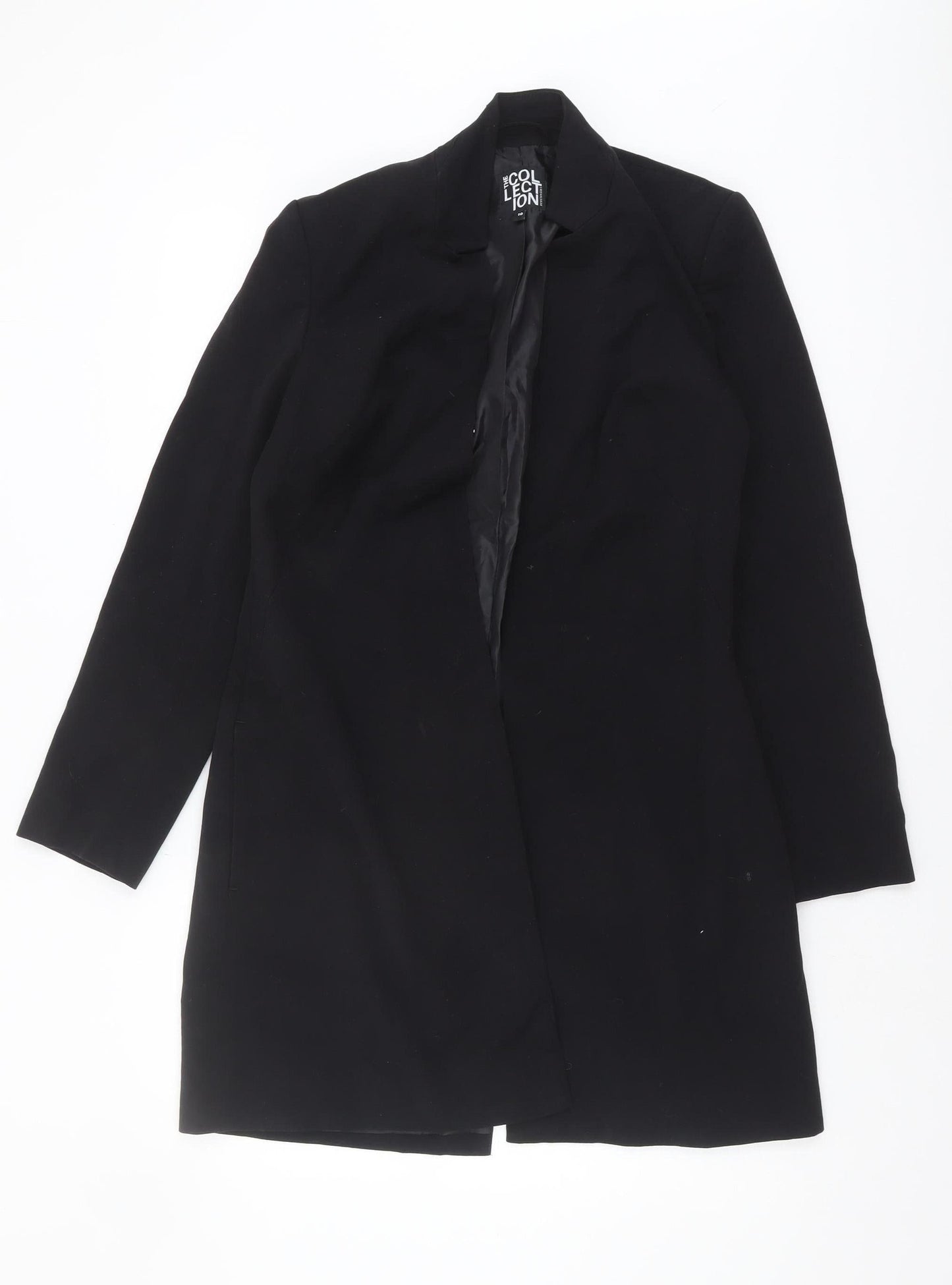 Womens UK Size 10 Debenhams Black Overcoat