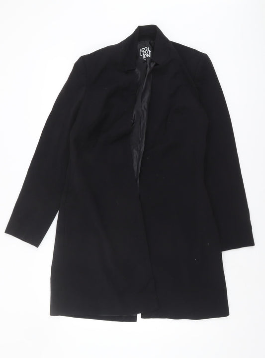 Womens UK Size 10 Debenhams Black Overcoat