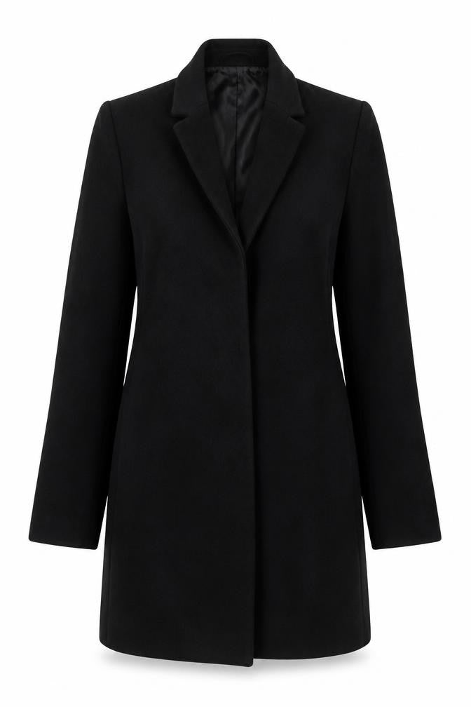 Womens UK Size 10 Debenhams Black Overcoat