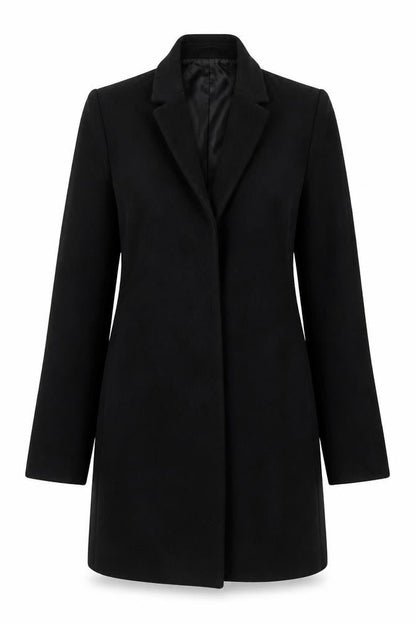 Womens UK Size 10 Debenhams Black Overcoat