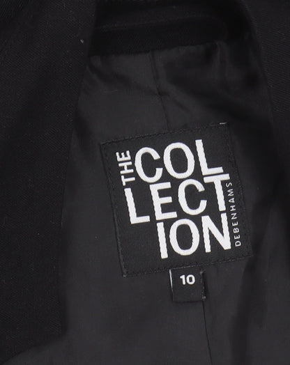 Womens UK Size 10 Debenhams Black Overcoat