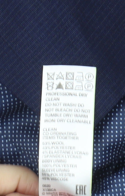 Mens UK Size 40 Marks and Spencer Regular Blue Suit Jacket