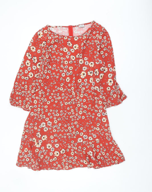 Pimkie Women's Red Floral A-Line Short Dress Size 12
