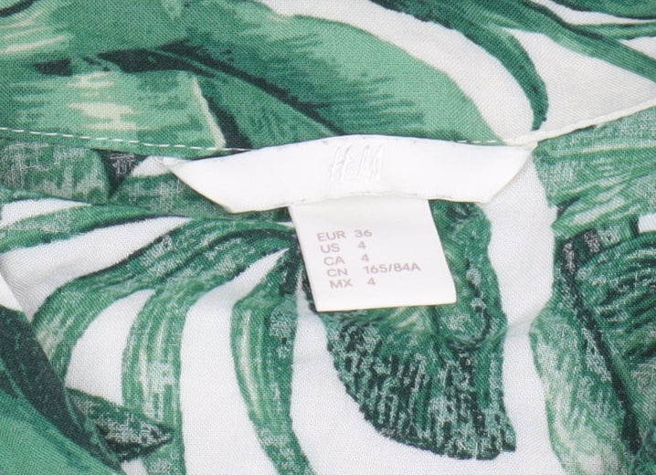 Womens UK Size 8 H&M Green Basic Blouse