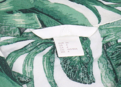 Womens UK Size 8 H&M Green Basic Blouse