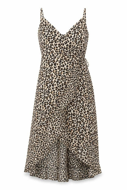 H&M Women's Beige Leopard Strappy Dress Size 10