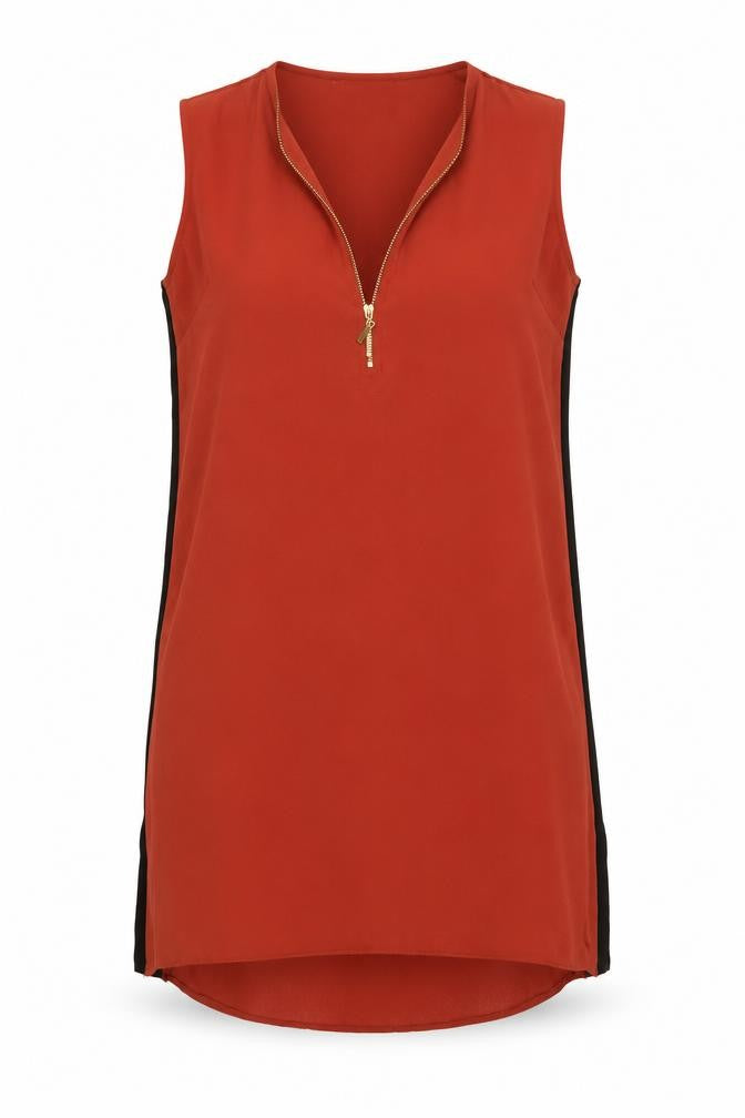 Womens UK Size 10 Dorothy Perkins Red Basic Blouse
