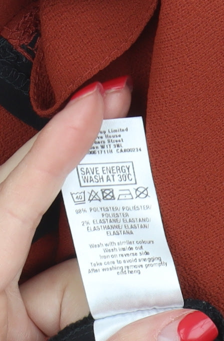 Womens UK Size 10 Dorothy Perkins Red Basic Blouse