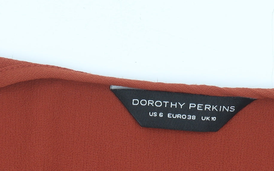 Womens UK Size 10 Dorothy Perkins Red Basic Blouse
