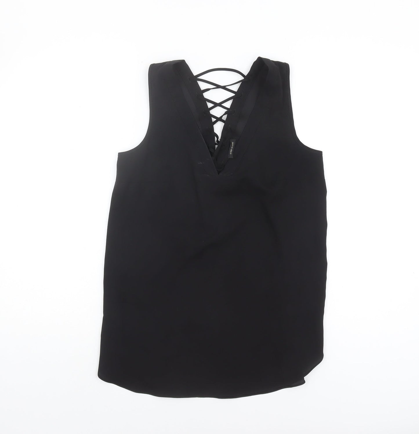 Womens UK Size 8 River Island Black Basic Tank