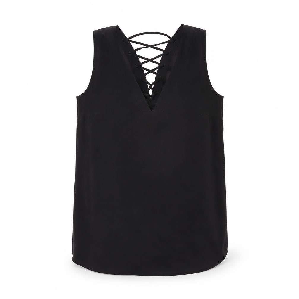 Womens UK Size 8 River Island Black Basic Tank