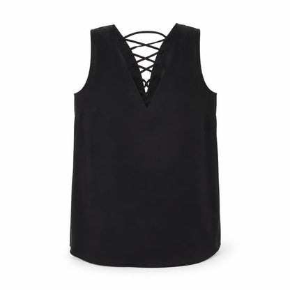 Womens UK Size 8 River Island Black Basic Tank