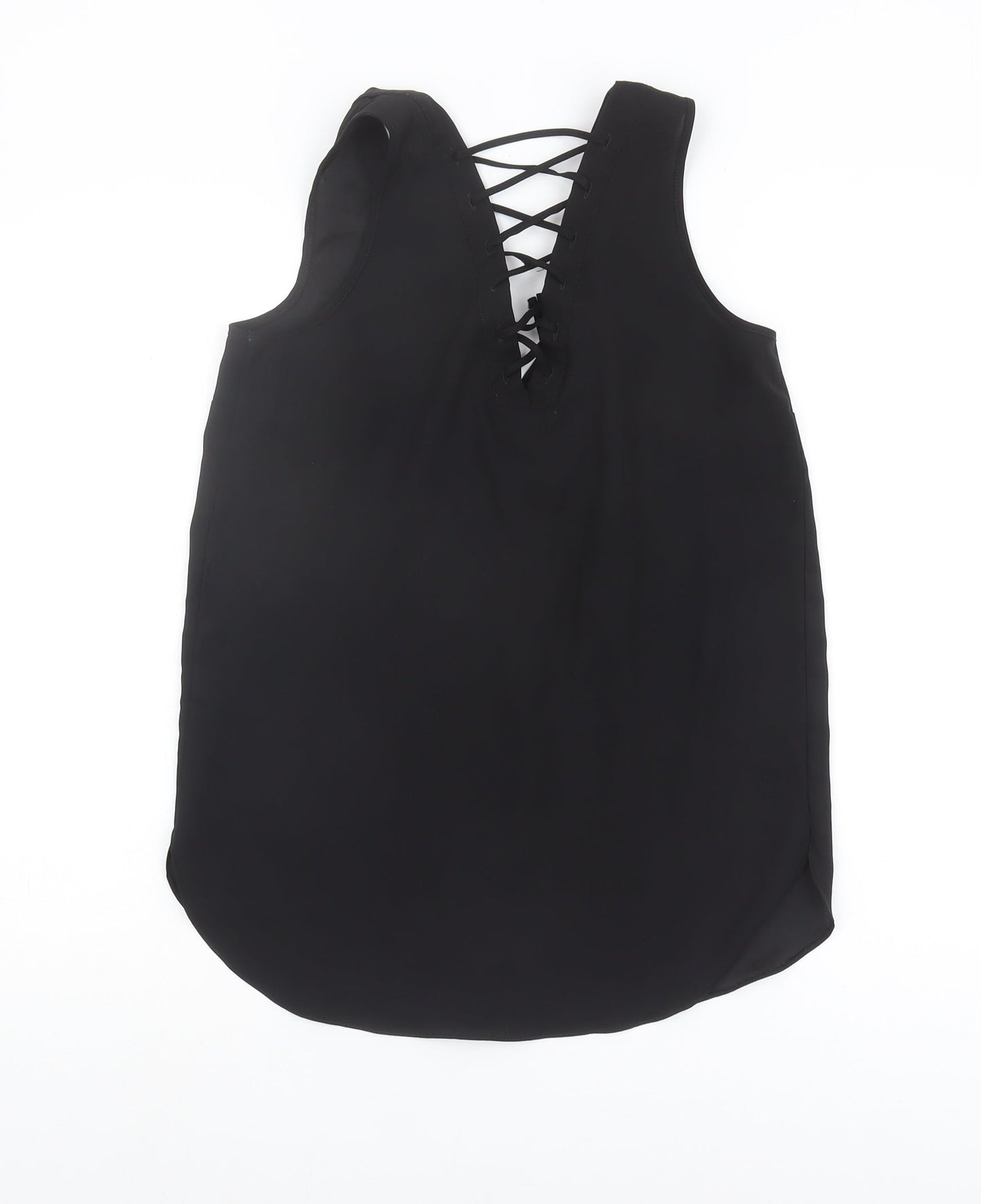 Womens UK Size 8 River Island Black Basic Tank