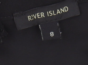 Womens UK Size 8 River Island Black Basic Tank
