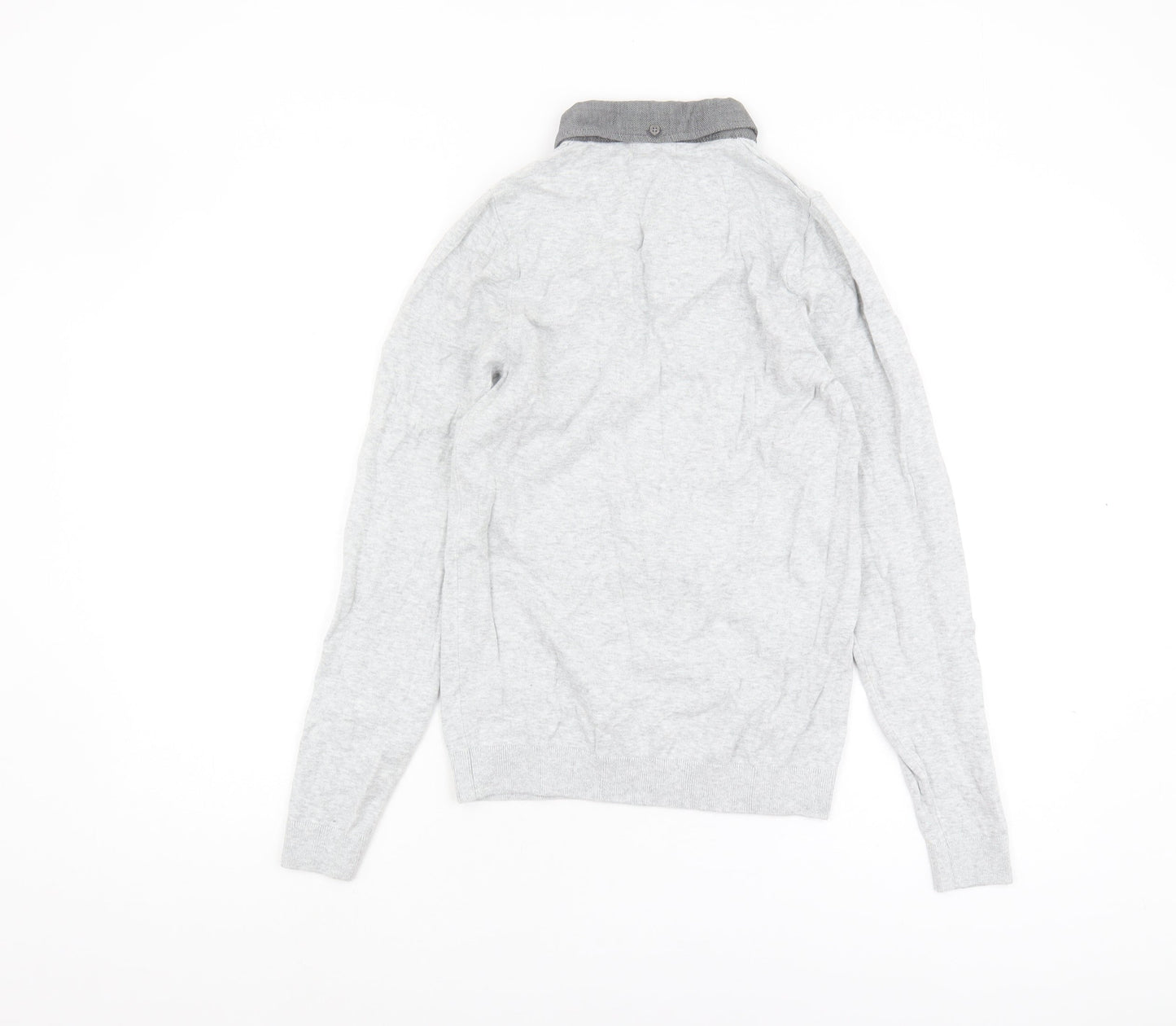 Next Men’s Grey Collared Jumper XS - Classic Style