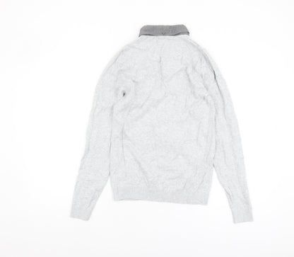 Next Men’s Grey Collared Jumper XS - Classic Style