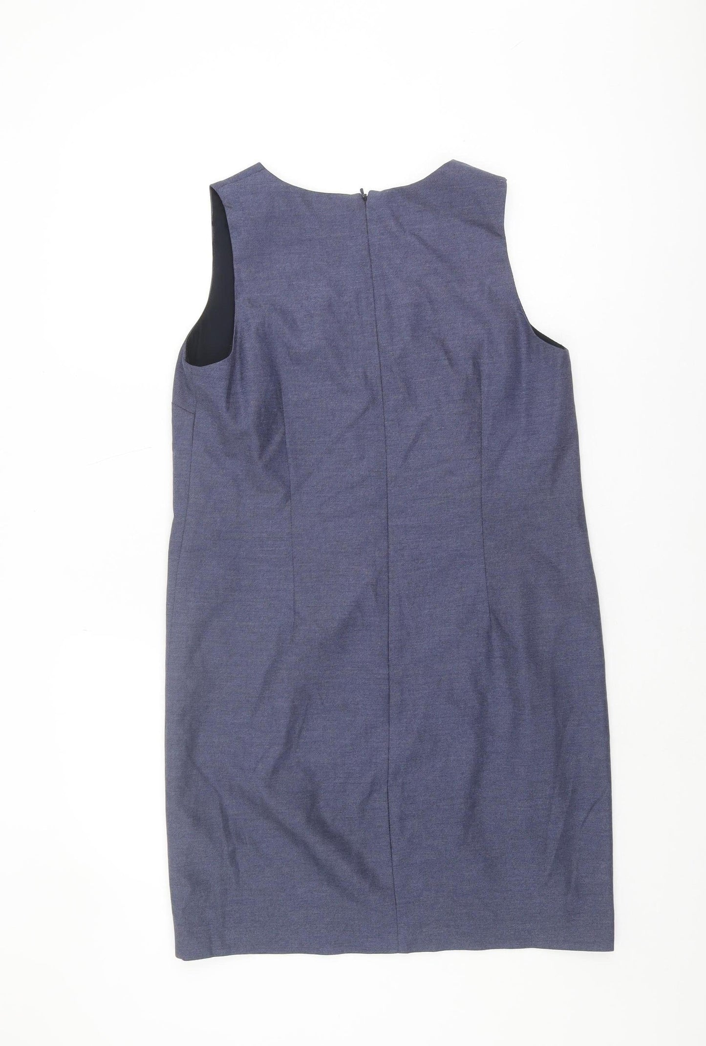 Next Women's Blue Sheath Dress, Size 8, V-Neck Sleeveless