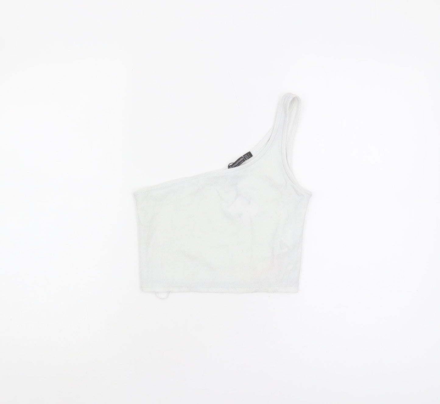 Womens UK Size S Stradivarius White Cropped Tank
