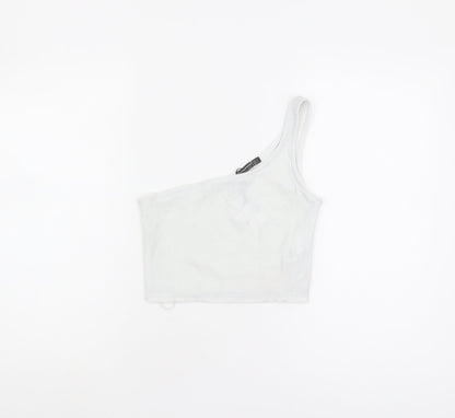 Womens UK Size S Stradivarius White Cropped Tank