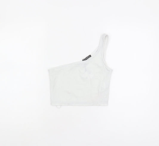 Womens UK Size S Stradivarius White Cropped Tank