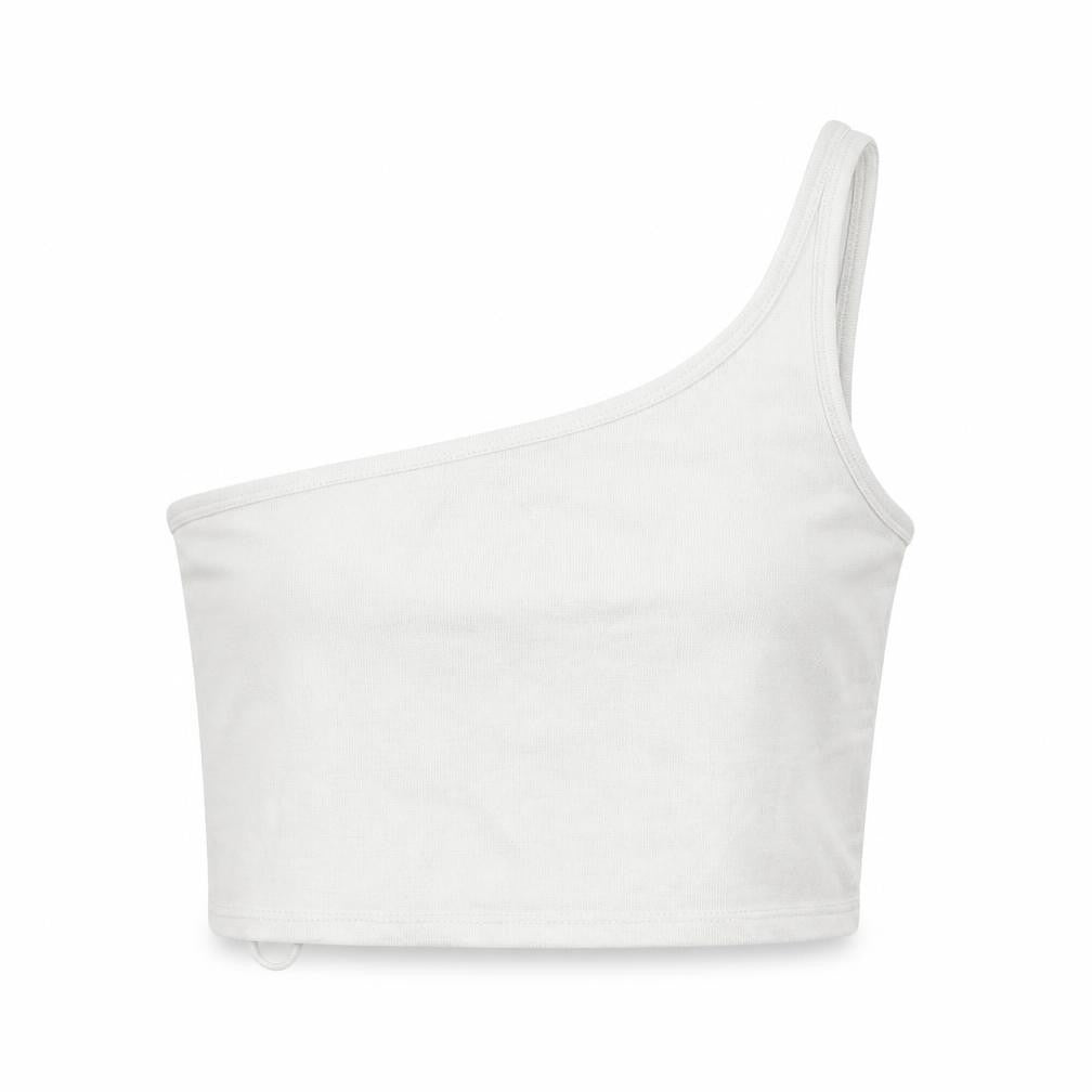 Womens UK Size S Stradivarius White Cropped Tank