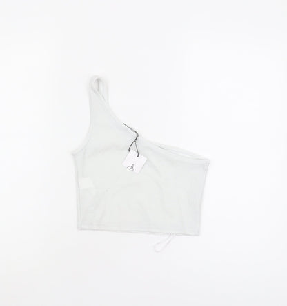 Womens UK Size S Stradivarius White Cropped Tank