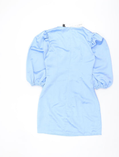 In The Style Blue Women's Dress Size 8 with Balloon Sleeves