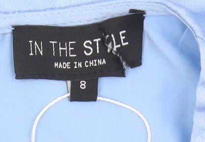 In The Style Blue Women's Dress Size 8 with Balloon Sleeves