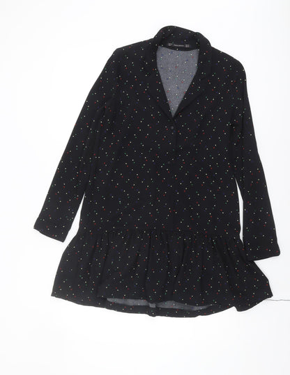 Zara Women's Black Polka Dot A-Line Dress XS