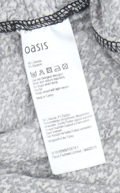 Oasis Women's Black Sheath Dress M, Geometric Pattern