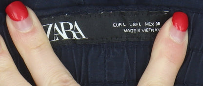 Womens UK Size L Zara Relaxed Fit Paperbag Shorts
