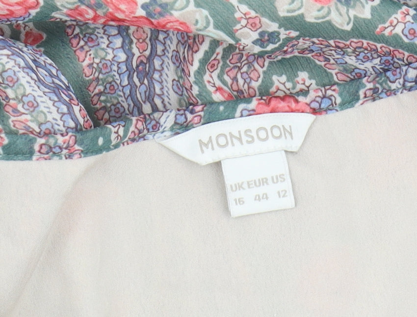 Monsoon Women’s Multicoloured Paisley Dress Size 16