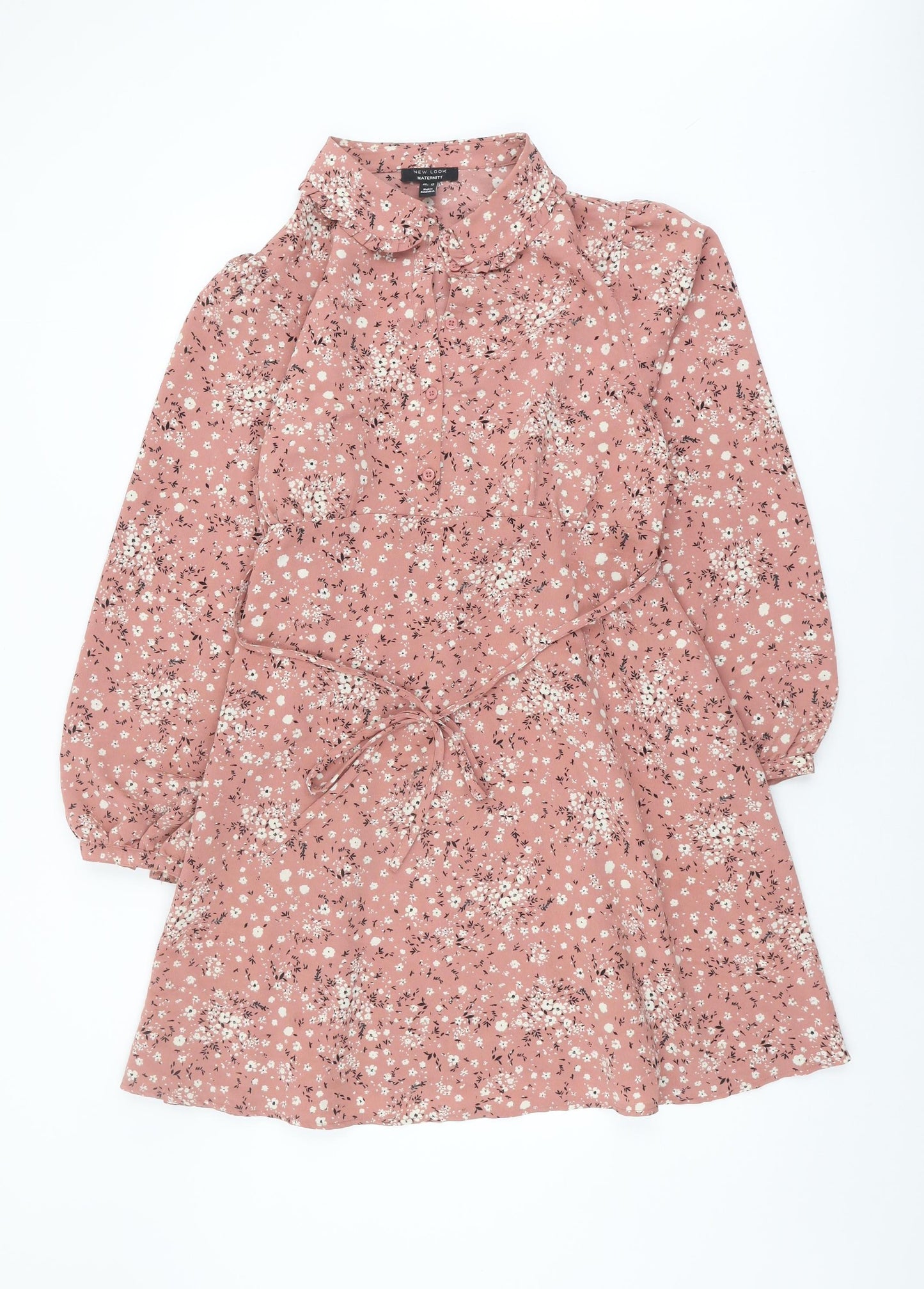 New Look Women’s Pink Floral Maternity Shirt Dress