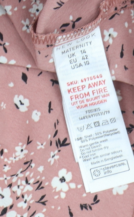 New Look Women’s Pink Floral Maternity Shirt Dress