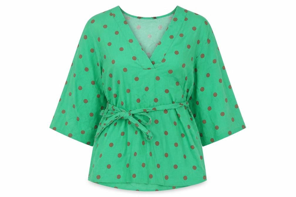 Womens UK Size S Zara Green Wrap Blouse