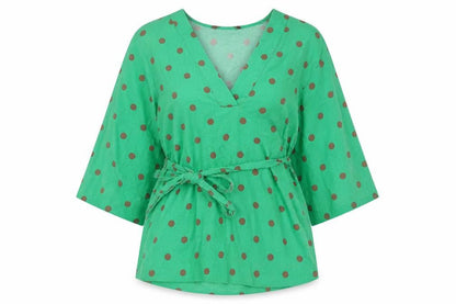 Womens UK Size S Zara Green Wrap Blouse