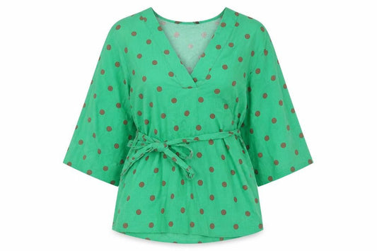 Womens UK Size S Zara Green Wrap Blouse
