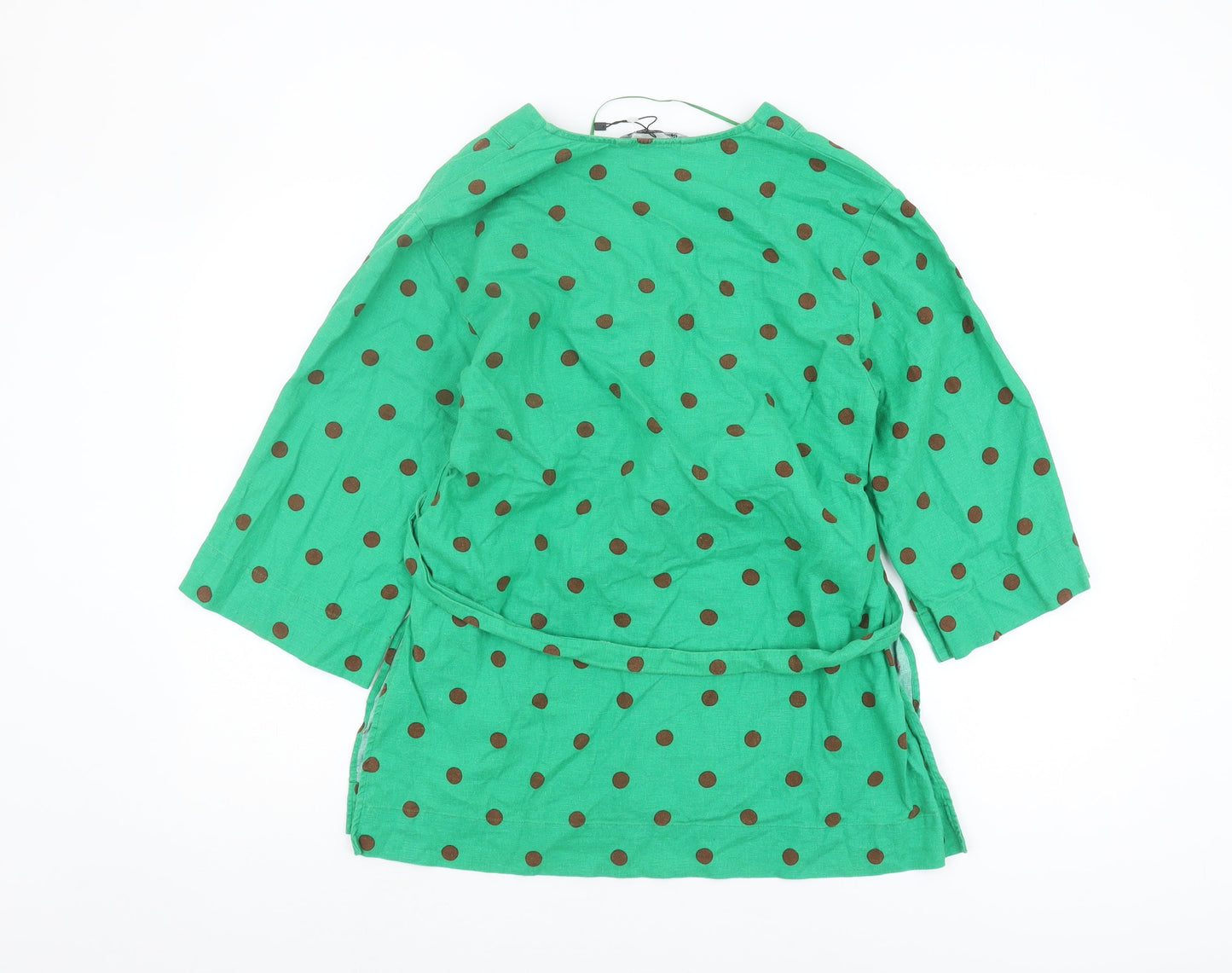Womens UK Size S Zara Green Wrap Blouse