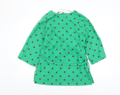 Womens UK Size S Zara Green Wrap Blouse