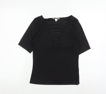 Womens UK Size S H&M Black Basic Blouse