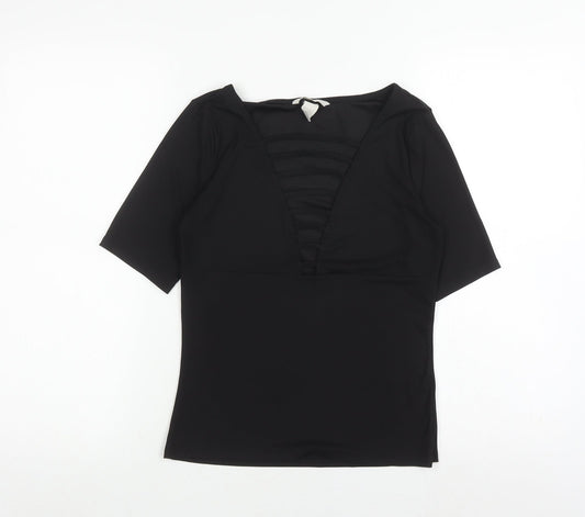 Womens UK Size S H&M Black Basic Blouse