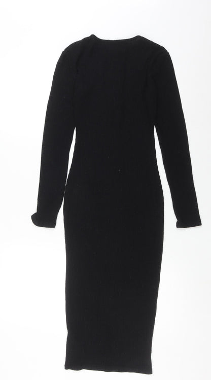 PrettyLittleThing Women's Black Bodycon Midi Dress Size 6