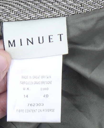 Minuet Women's Grey Long Pencil Skirt, Size 14, Linen Blend