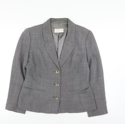 Precis Grey Women's Suit Jacket Petite Size 10
