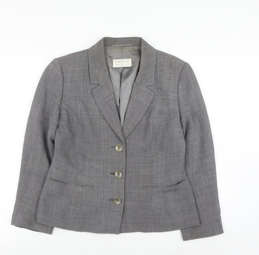Precis Grey Women's Suit Jacket Petite Size 10